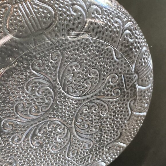 Vintage Jeannette Harp Glass Coaster with Gold Beaded Trim Single Retro - Picture 5 of 6